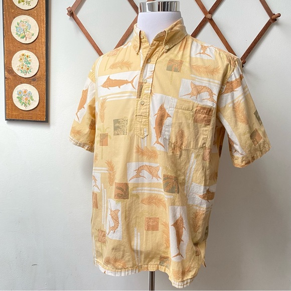 Reyn Spooner Vintage Swordfish Half Button Shirt - Picture 11 of 11